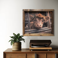 Brown Calf in Truck Canvas Print
