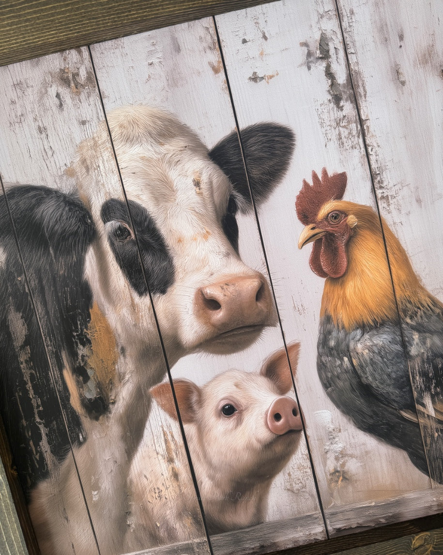 Farm Yard Pals Trio Canvas Print