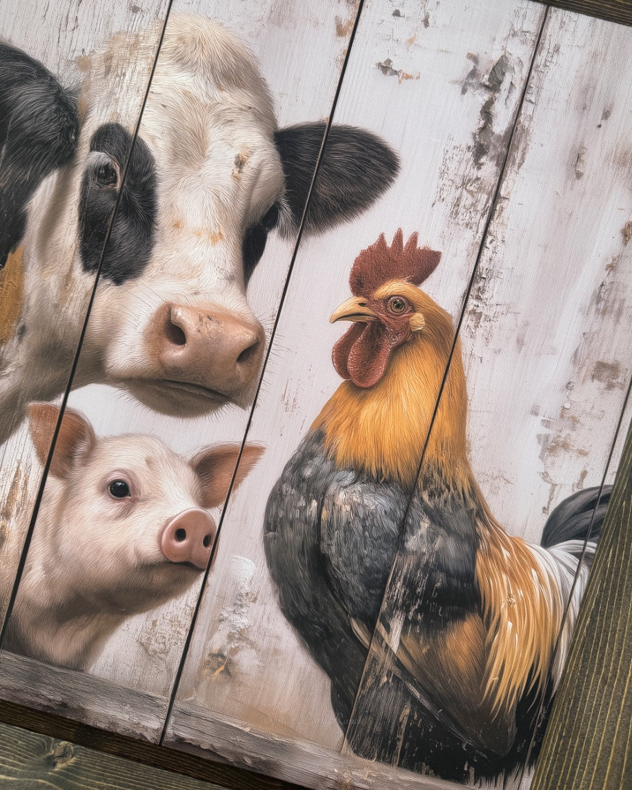 Farm Yard Pals Trio Canvas Print