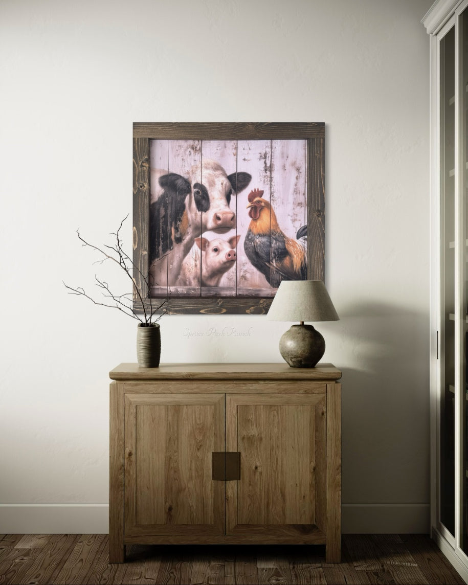 Farm Yard Pals Trio Canvas Print