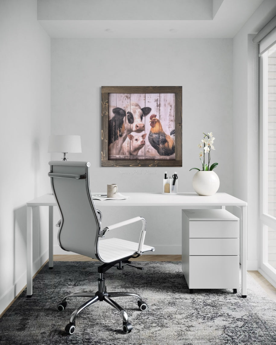 Farm Yard Pals Trio Canvas Print
