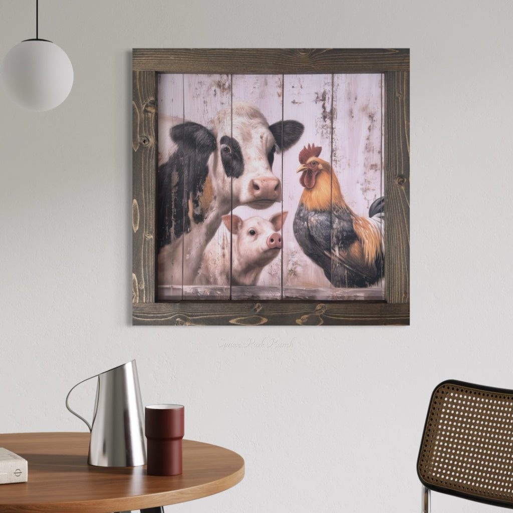 Farm Yard Pals Trio Canvas Print