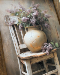 Worn Wood and Wild Lilac Canvas Print