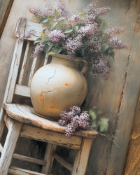Worn Wood and Wild Lilac Canvas Print
