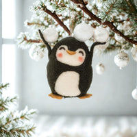 Penguin and Snowballs Ornament