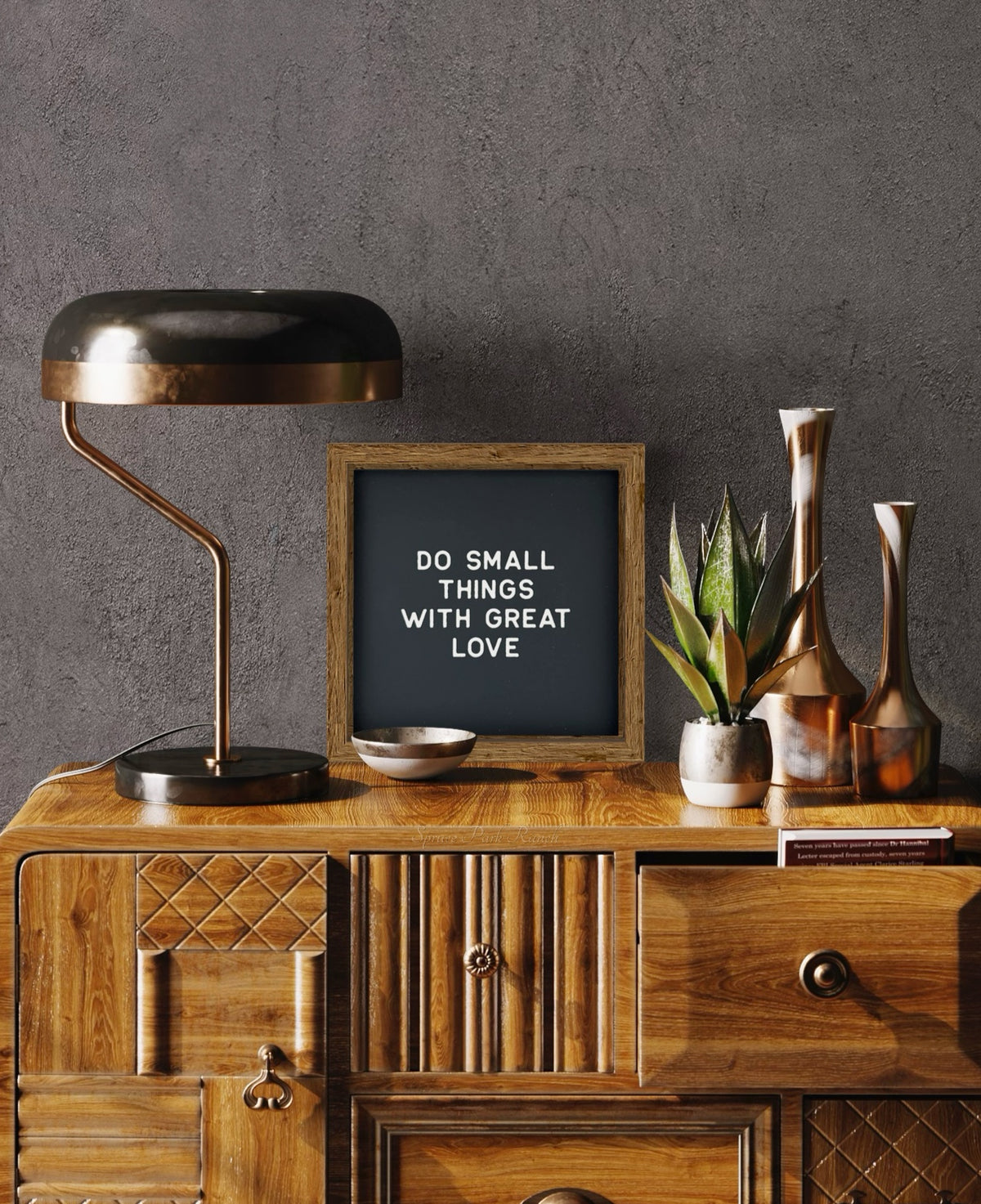 Do Small Things Wood Sign Black