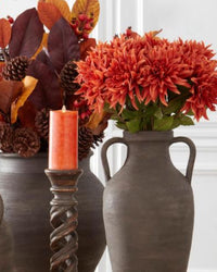 Mum Stem Orange Real Touch Large Bloom 26"