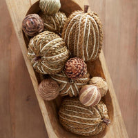 Brown Braided Corn Husk Pumpkin