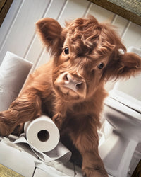 Highland Calf With Toilet Paper Canvas Print