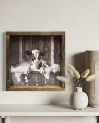 Holstein Calf in Bubble Bath Canvas Print