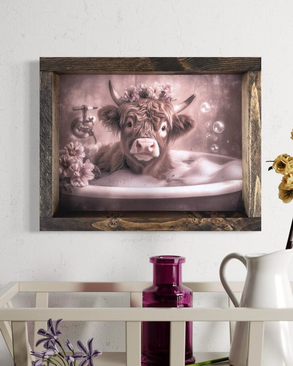 Bathwater Blossoms Calf Canvas Print