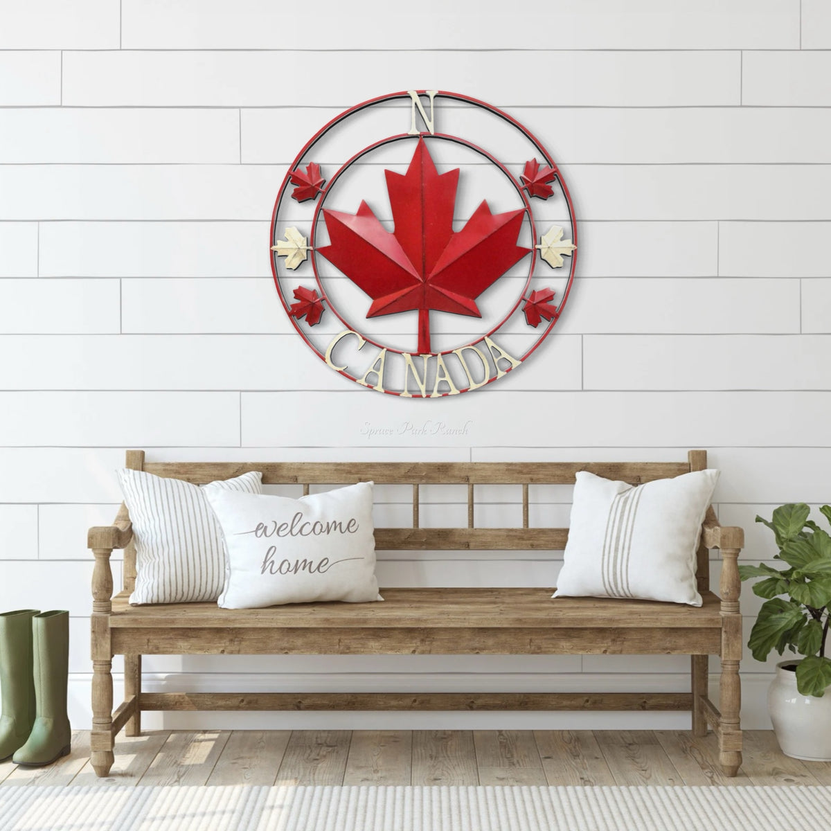Maple Leaf Metal Compass Canada