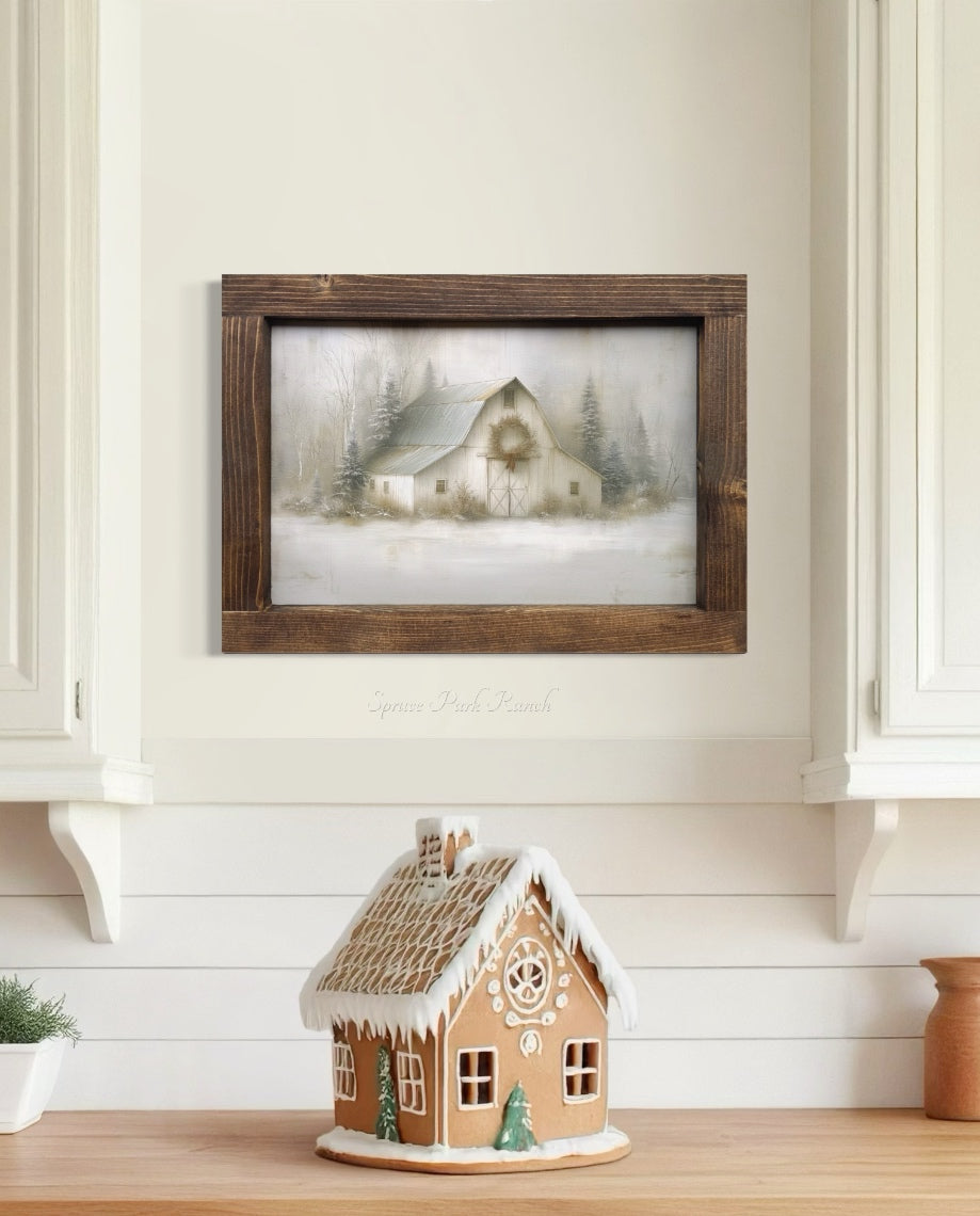 The Winter Barn Canvas Print