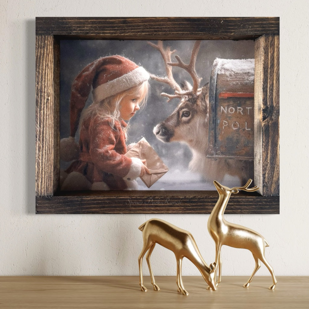 Reindeer Delivery Canvas Print