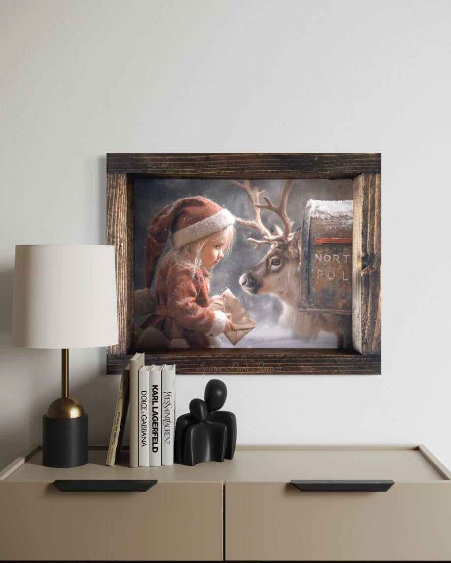 Reindeer Delivery Canvas Print