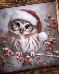 Holly Owl Canvas Print