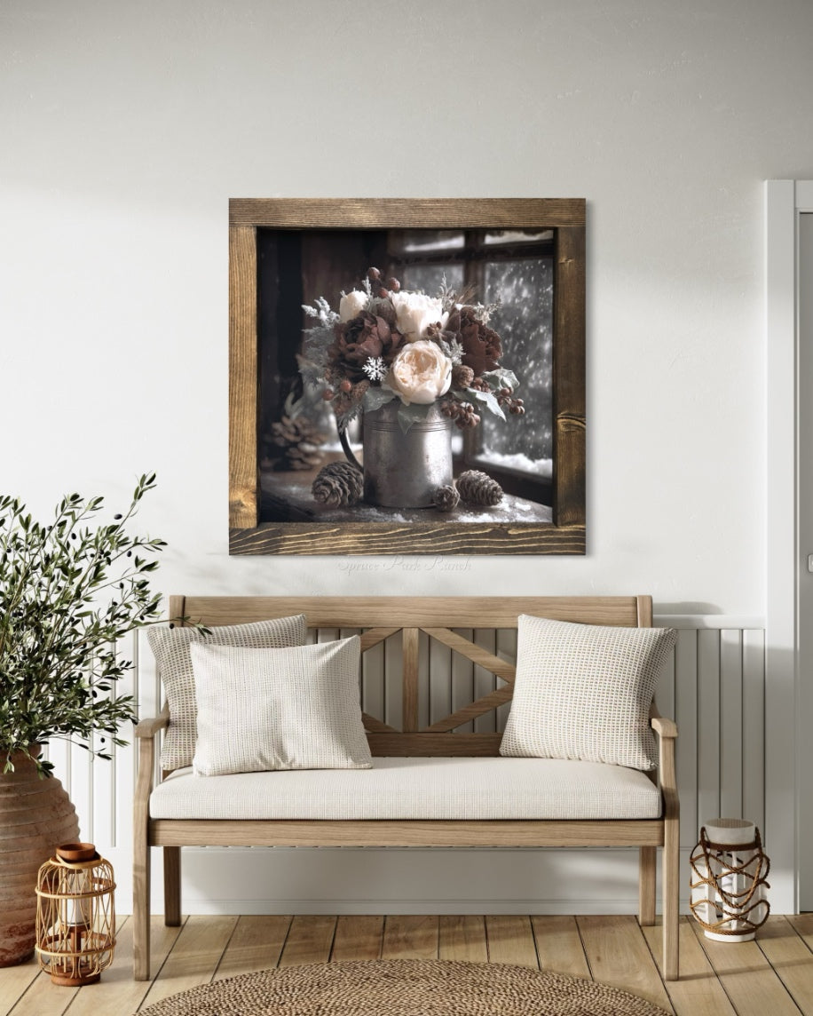 Snowlit Window Canvas Print