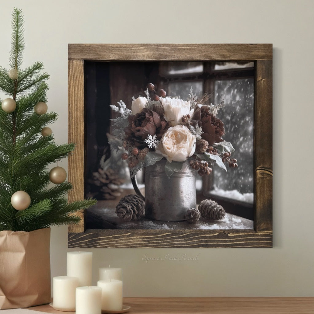 Snowlit Window Canvas Print