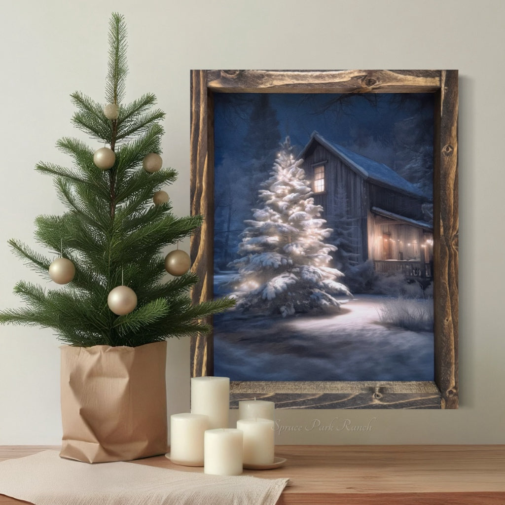 Glow by the Cabin Canvas Print