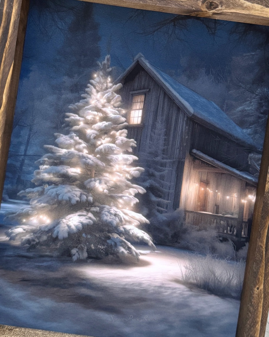 Glow by the Cabin Canvas Print