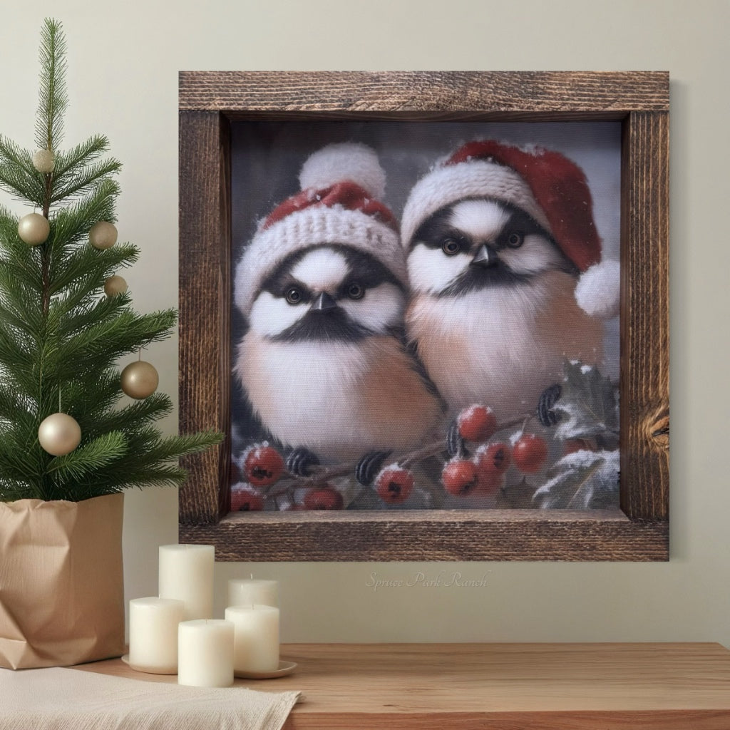 Perched for Christmas Canvas Print