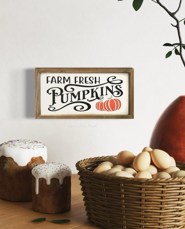 Engraved Farm Fresh Wood Harvest Sign