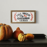 Engraved Autumn Leaves Wood Harvest Sign
