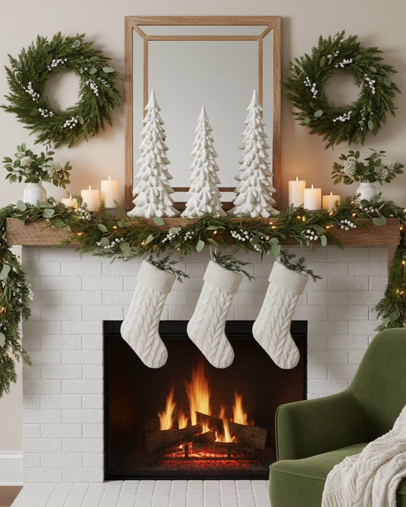 White Resin Snowy Christmas Tree