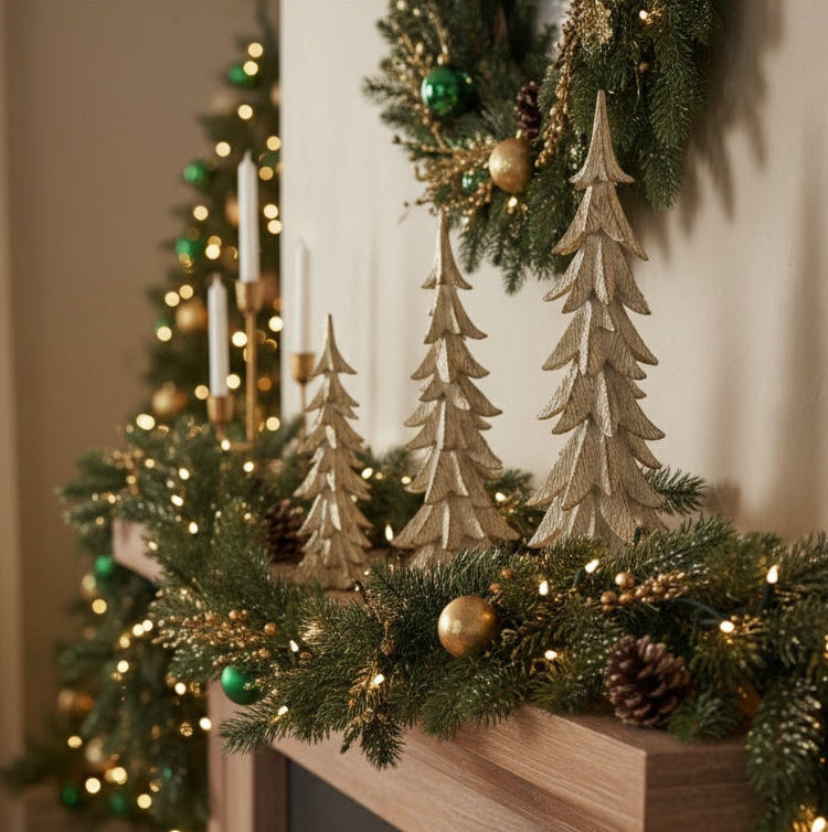 Gold Brushed Resin Christmas Tree