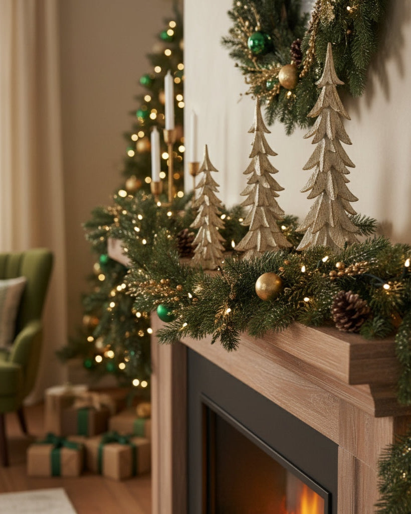 Gold Brushed Resin Christmas Tree