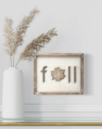 Reversible Wood Cutout Fall and Boo Framed Sign