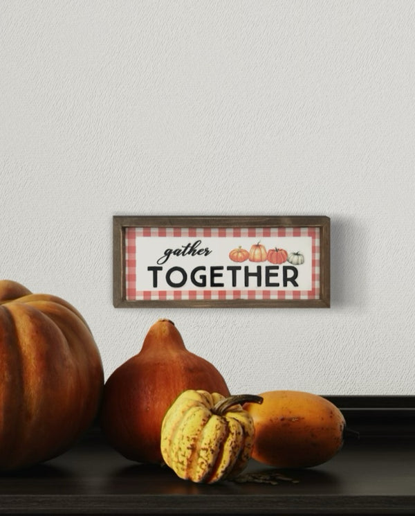Embossed Plaid Harvest Sign