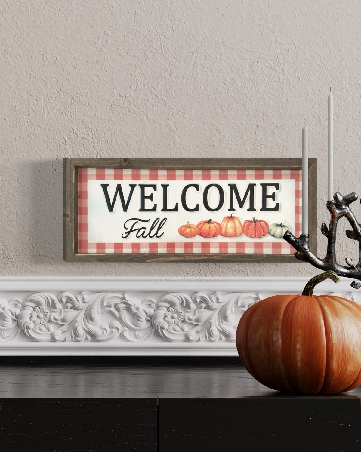 Embossed Plaid Harvest Sign