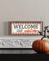 Embossed Plaid Harvest Sign