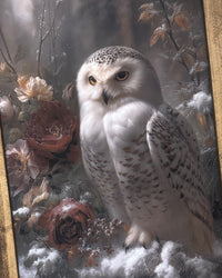Owl Among Roses Canvas Print