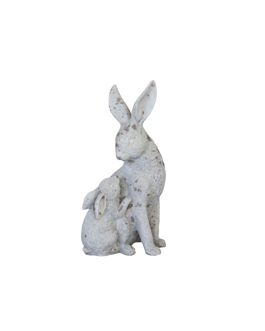 Distressed Mama and Baby Standing Bunnies