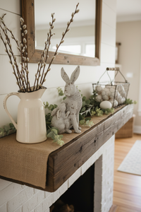 Distressed Mama and Baby Standing Bunnies