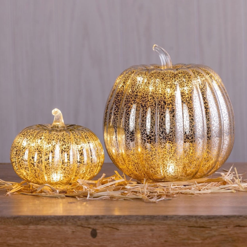 Light Up Mercury Glass Pumpkin