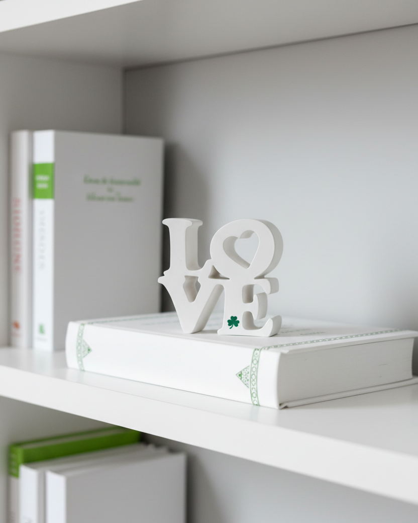 Love Cutout Sitter With Shamrock