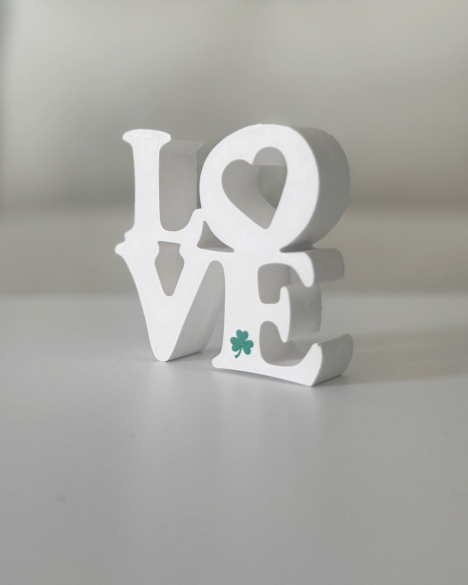 Love Cutout Sitter With Shamrock