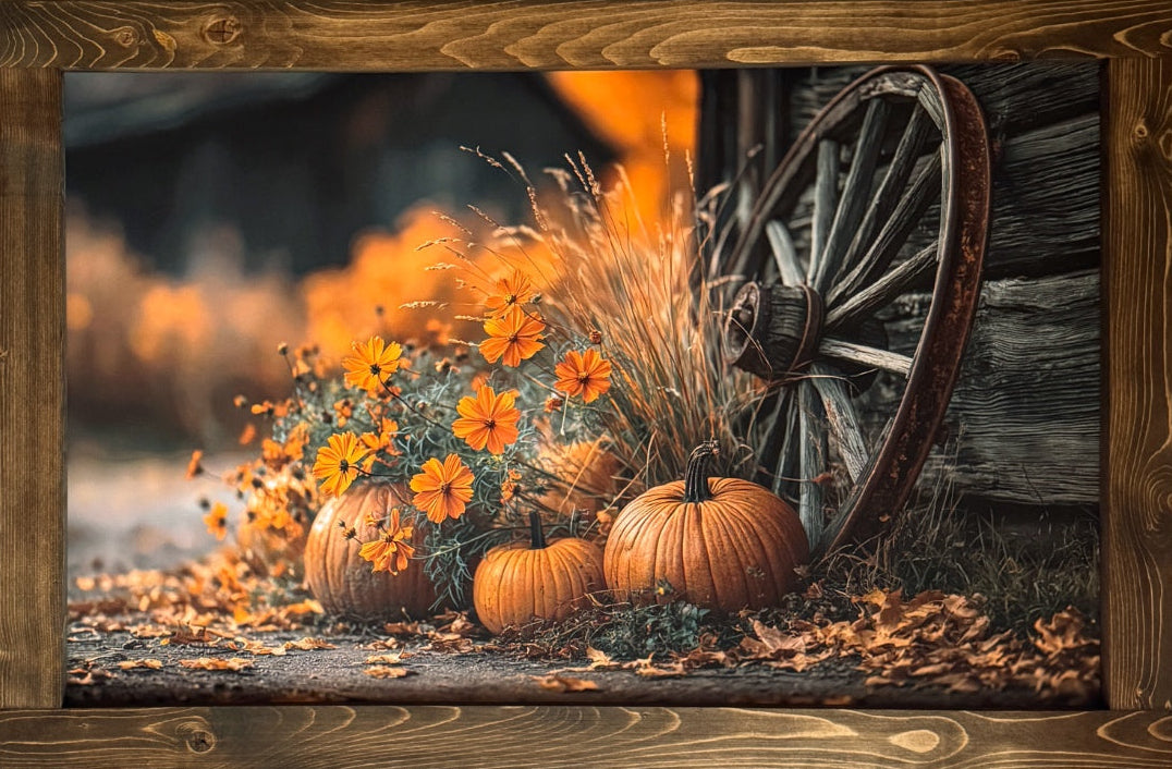 Harvest Wheel and Wildflowers Canvas Print Exclusive