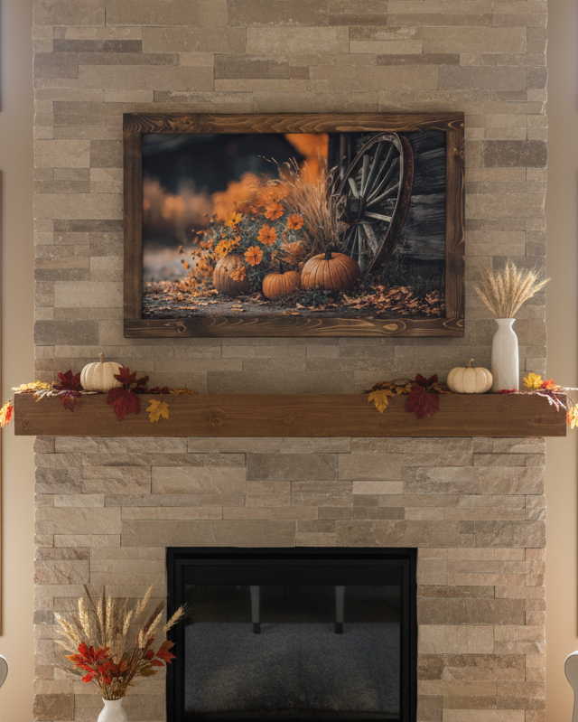 Harvest Wheel and Wildflowers Canvas Print Exclusive
