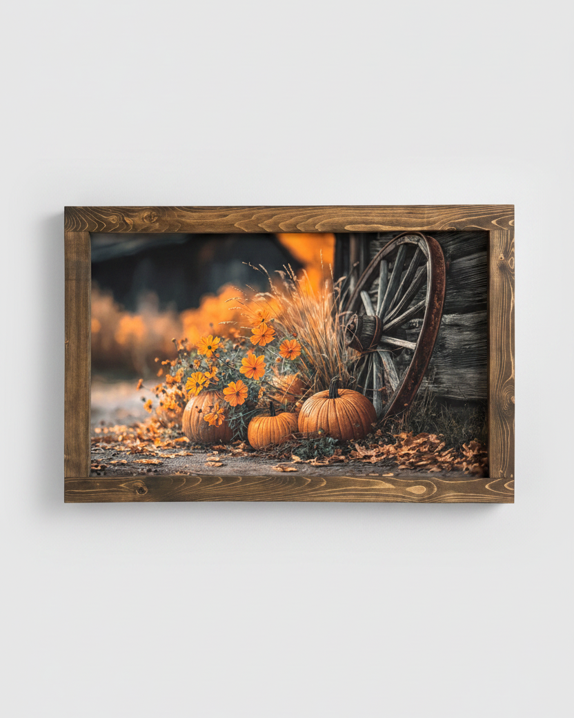 Harvest Wheel and Wildflowers Canvas Print Exclusive