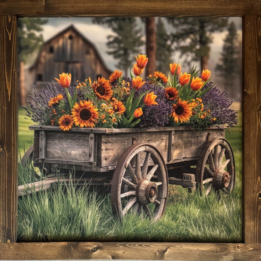 Sunflower Cart Canvas Print