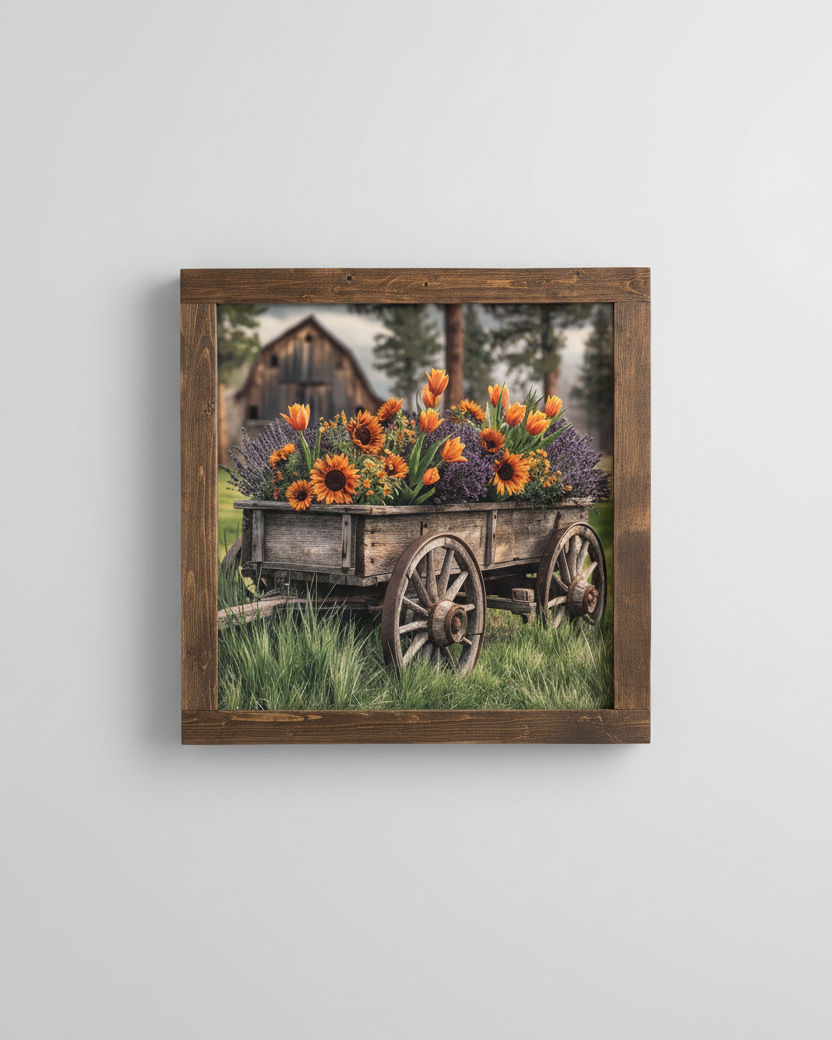 Sunflower Cart Canvas Print