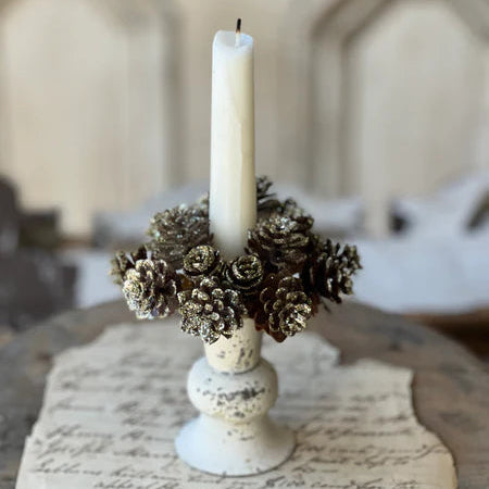 Shimmer Pine Cone Mini Candle Ring
