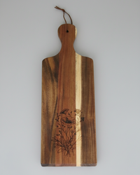 Wood Charcuterie Board Wildflower Narrow