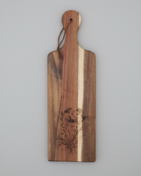 Wood Charcuterie Board Wildflower Narrow
