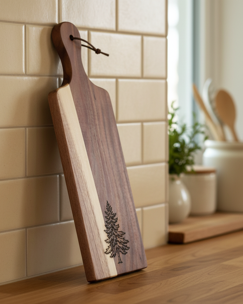 Wood Charcuterie Board Spruce Tree Narrow