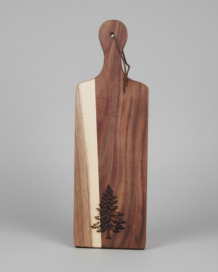 Wood Charcuterie Board Spruce Tree Narrow